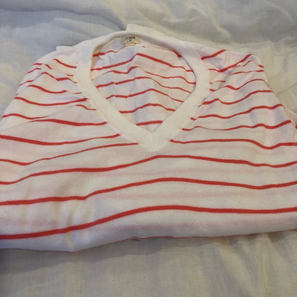 J.Crew Striped v-neck sweater